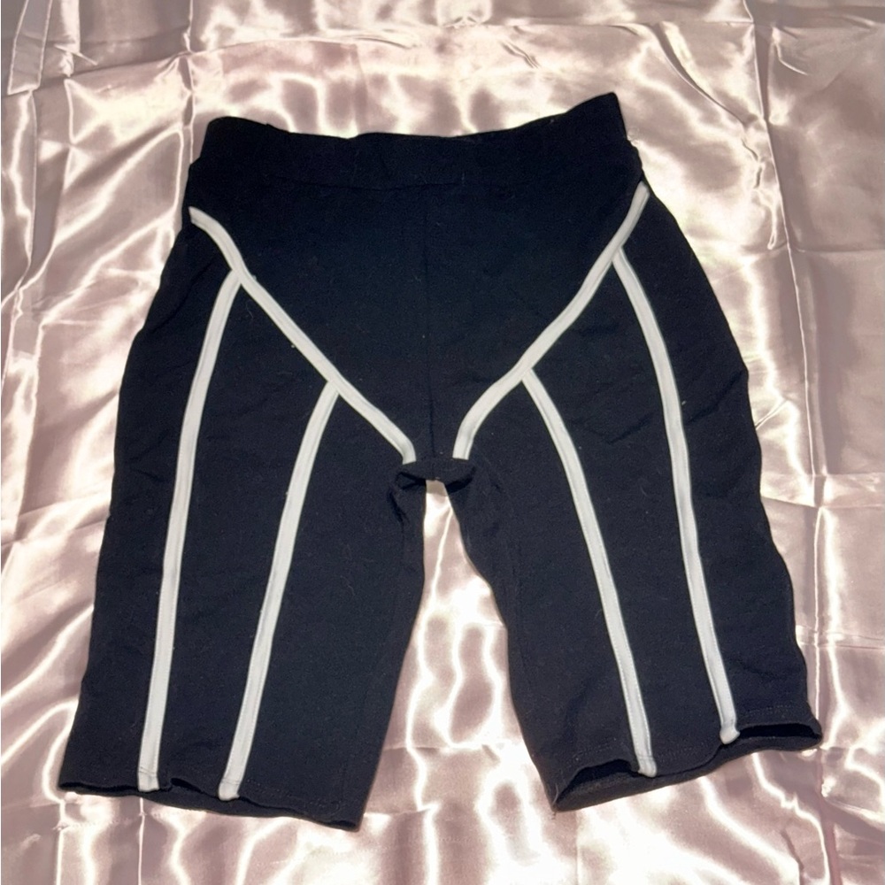 Black Athletic Shorts with White Accents